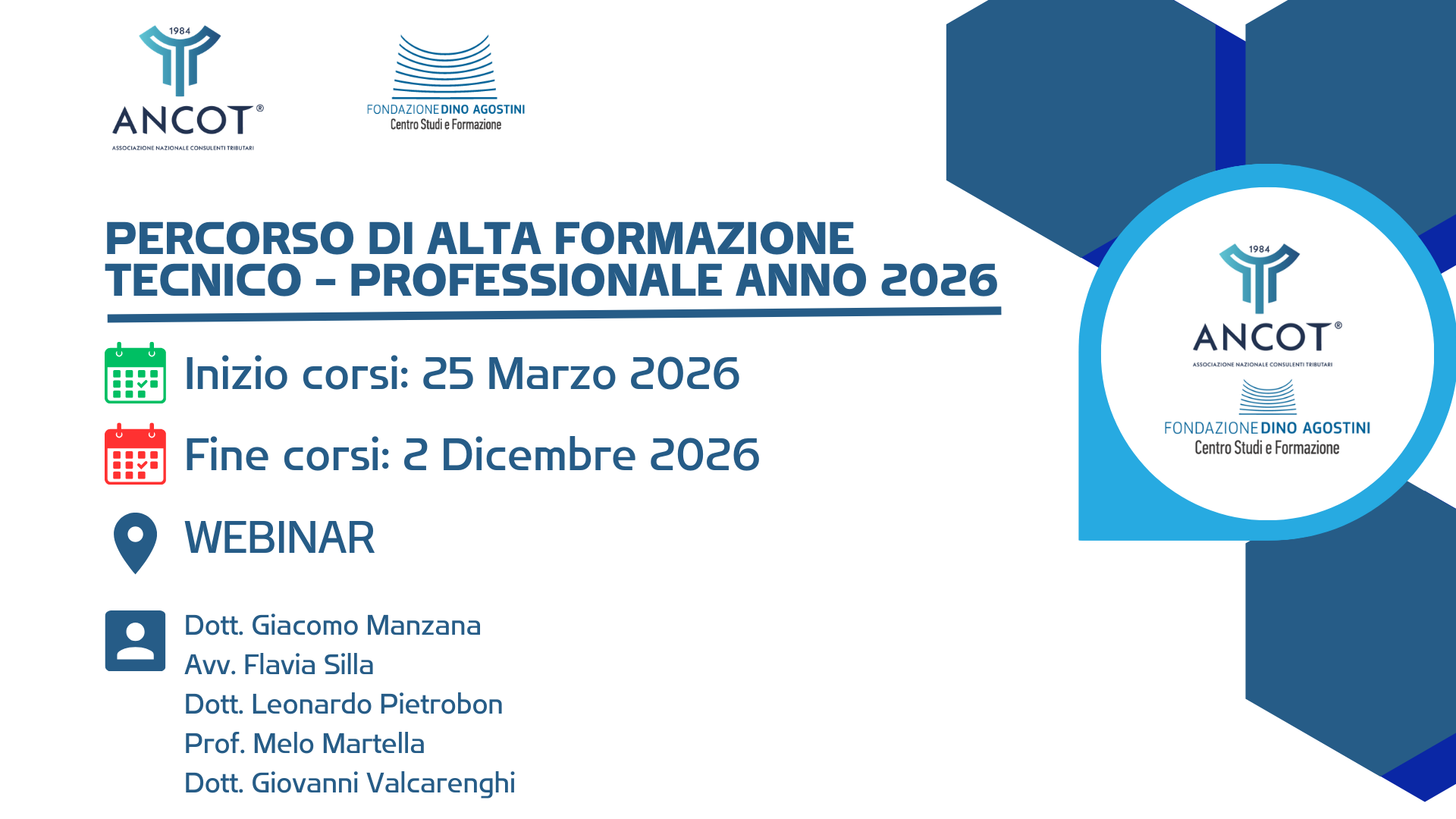 PERCORSO DI ALTA FORMAZIONE TECNICO - PROFESSIONALE ANNO 2026